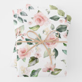 Roze witte rozen Papier Platte vellen Reeks 3 (In situ)