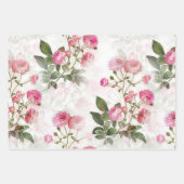 Roze witte rozen Papier Platte vellen Reeks 3 (Voorkant)