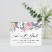 Roze witte rozenbloem Sla het Briefkaart Datum op (Staand voorkant)