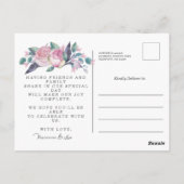 Roze witte rozenbloem Sla het Briefkaart Datum op (Achterkant)