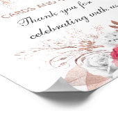 Roze witte rozenroodbruine Huwelijkscadeaus Poster (Hoek)