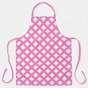Roze Witte Ruitjes Diamant Patroon Schort