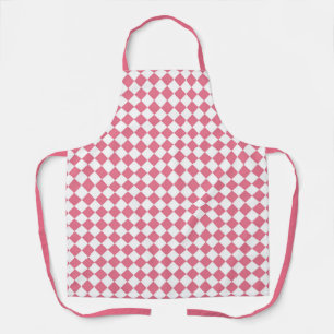 Roze Witte Ruitjes Diamant Patroon Schort
