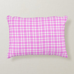 Roze Witte Ruitpatroon Accent Kussen