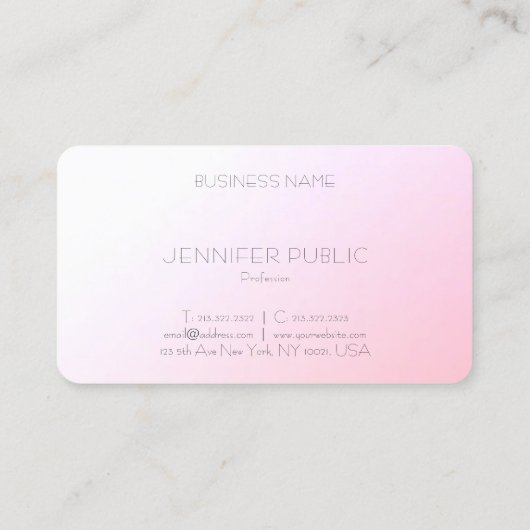 Roze witte Sjabloon elegant design trendy modern Visitekaartje (Achterkant)