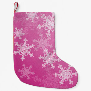Roze Witte Sneeuwvlokken Minimalistische Kerstmis Kleine Kerstsok