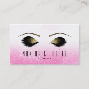 Roze witte sparkle Makeup Eyelashes Beauty Spa Visitekaartje