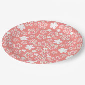 Roze & Witte Ster & Snowflake Patroon Papieren Bordje (Gekanteld)