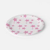 Roze witte sterren Kinder Baby Circus Party Papieren Bordje (Gekanteld)
