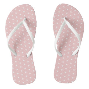 Roze Witte Sterrenpatroon Teenslippers