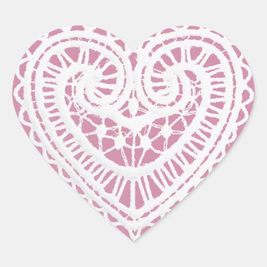  roze witte Sticker hartritme (Voorkant)