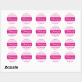 Roze witte stippen minimaal ronde sticker (Vel)