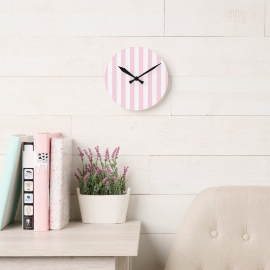 Roze & Witte Streep Klok (Leeskamer)