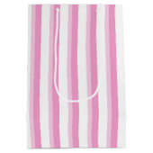 Roze witte streep patroonpartij medium cadeauzakje (Achterkant)