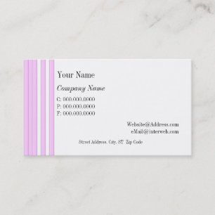 Roze Witte Strepen Aangepaste Zakelijke Kaarten Visitekaartje