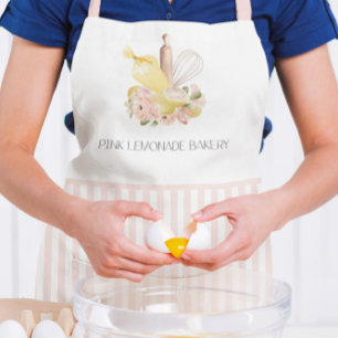Roze & Witte Strepen Custom Logo Pastry Chef Schor Schort