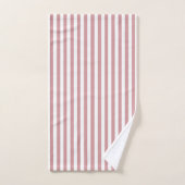 Roze, witte strepen en mosterd roos bad handdoek (Handdoek)