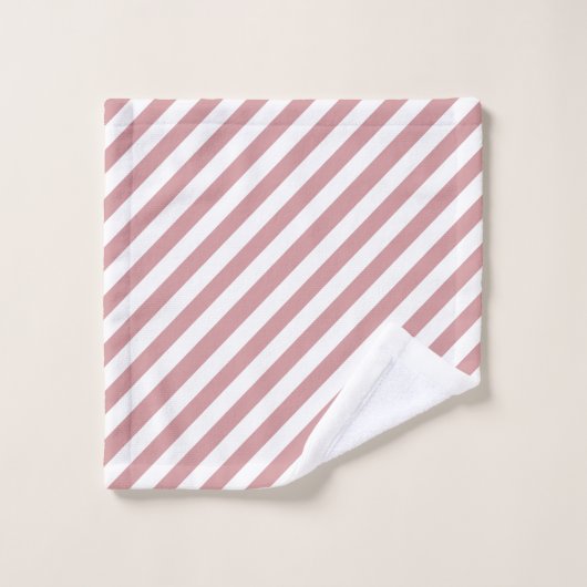 Roze, witte strepen en mosterd roos bad handdoek (Wasdoekje)