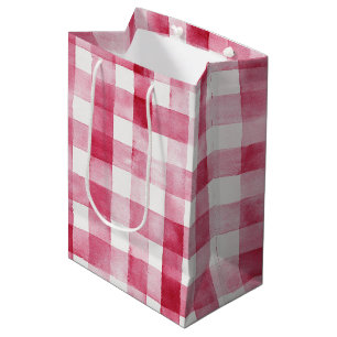 Roze Witte Strepen Verjaardag Medium Cadeauzakje