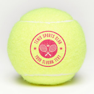 Roze Witte Tennis Theme Club Naam Tennisballen