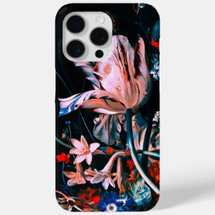 ROZE WITTE TULPEN KLEURRIJKE BLOEMEN IN ZWARTE Blo iPhone 15 Pro Max Hoesje