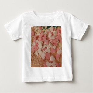 Roze witte Valentijn Harten, koekjesdecoratie, lie