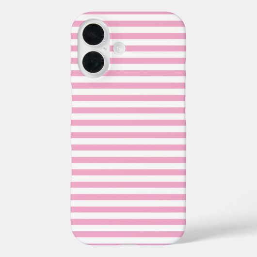 Roze Witte Verticale Streeppatroon Ontwerp Case-Mate iPhone Case (Achterkant)
