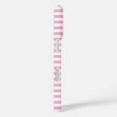 Roze Witte Verticale Streeppatroon Ontwerp Case-Mate iPhone Case (Achterkant / Rechts)