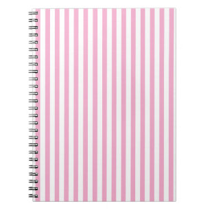 Roze Witte Verticale Streeppatroon Ontwerp Notitieboek