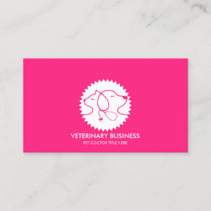 Roze Witte Veterinaire Poot Huisdier Dierenarts Di Visitekaartje
