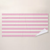 Roze & Witte Victoriaans Strepen Cottage Style Gif Badhanddoek (Badhanddoek)