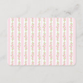 Roze & Witte Vintage Fantasie Bloemen Baby Cadeau Informatiekaartje (Achterkant)