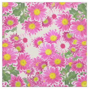 Roze witte vleermuizen florale poka punts patroon stof
