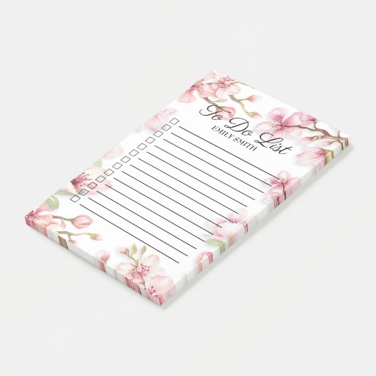 Roze, witte, vlentevlinnendoos om te doen post-it® notes (Schuin)
