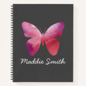 Roze witte vlinder notitieboek (Voorkant)