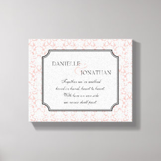 Roze witte vochtige bruiloft gepersonaliseerde can canvas afdruk