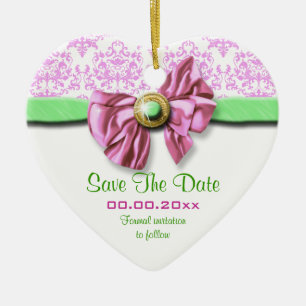 Roze witte vochtige bruine bruine bruine bruiloft keramisch ornament