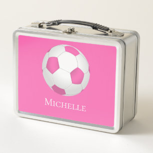 Roze witte voetbal - met monogram