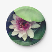 Roze,Witte Waterlelie, Lotus-Bloemdocument Bord (Voorkant)