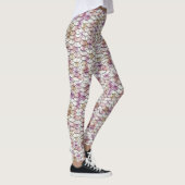 Roze witte Zeemeermin Afdrukken Leggings (Rechts)