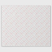 Roze Witte Zilveren Glitter Vierkante Huwelijk Cadeaupapier (Vlak)