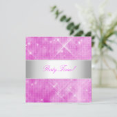 Roze witte zilververlichting kaart (Staand voorkant)