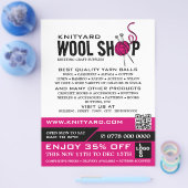 Roze wol Winkel, Knitting Store, Garn Store Flyer (Enkel)