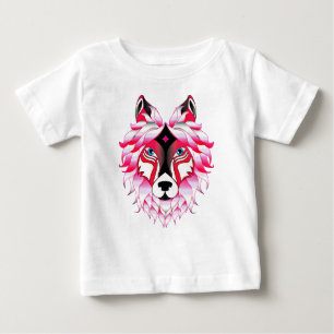 Roze Wolf Head Polygon Design-24531