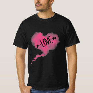 Roze wolk hart T-shirt