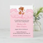 Roze Wolken, de Uitnodiging van het Baby shower (Staand voorkant)