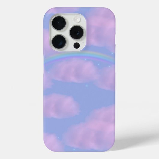 Roze Wolken en Rainbow Mobiele Telefoon Case (Achterkant)