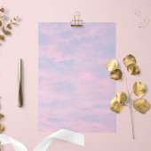 Roze wolken in blauw-hemelpapier