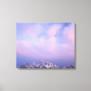 Roze wolken over het Teton-bereik Canvas Afdruk