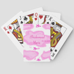 roze wolken pastel sterren bruidsmeisje meisjesach pokerkaarten
